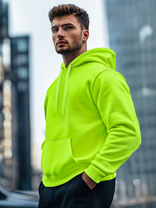 Žaliai-Neoninis vyriškas džemperis OZONEE JS/2009Z