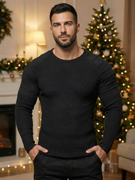 Juoda spalva vyriškas megztinis OZONEE L/2500Z