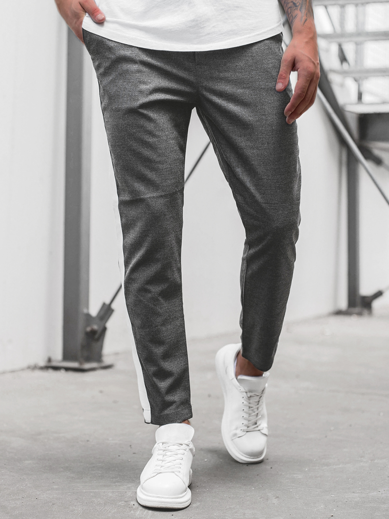 Grafitinės vyriškos chino kelnės OZONEE DJ/5529Z