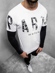 Balti vyriški marškinėliai ilgomis rankovėmis OZONEE O/1292Z