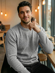 Pilkas vyriškas megztinis OZONEE JS/59B3607/2