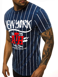 Tamsiai mėlyni vyriški marškinėliai OZONEE HFM/017