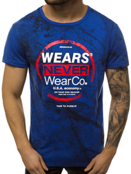 Mėlyni vyriški marškinėliai OZONEE JS/SS10925