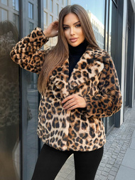 Smėlio-rudos spalvos moteriška striukė OZONEE JS/61M8500/158Z