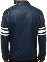 Granatinė vyriška odinė striukė OZONEE YD/BF59359
