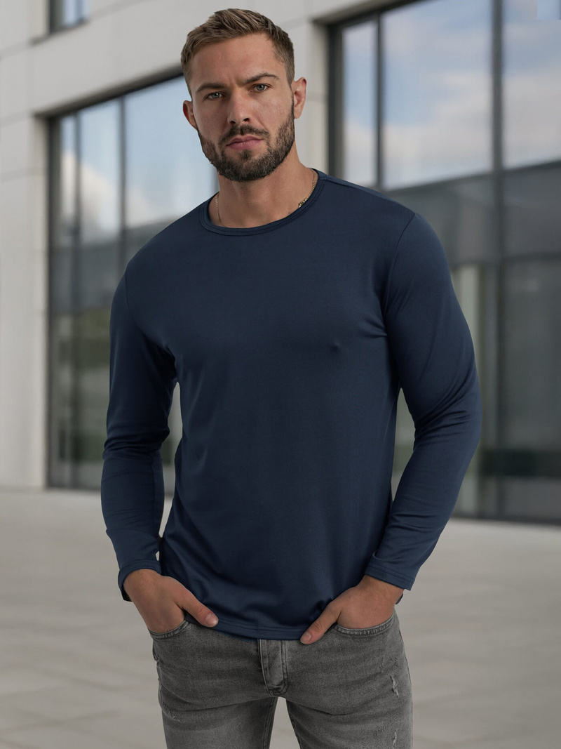 Granatinis vyriški marškinėliai ilgomis rankovėmis OZONEE JS/DB71/5