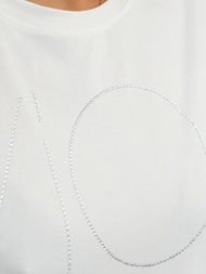 Balti moteriški marškinėliai OZONEE JS/YJ77841