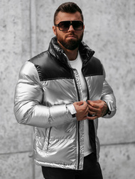 Žieminė sidabrinė vyriška striukė OZONEE JB/JP1188/2Z