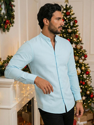 Šviesiai-mėlyna vyriški marškiniai OZONEE O/V54