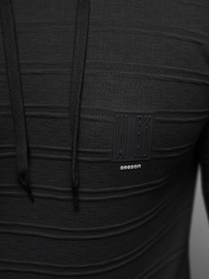 Juoda vyriškas džemperis su gobtuvu OZONEE O/TB2272