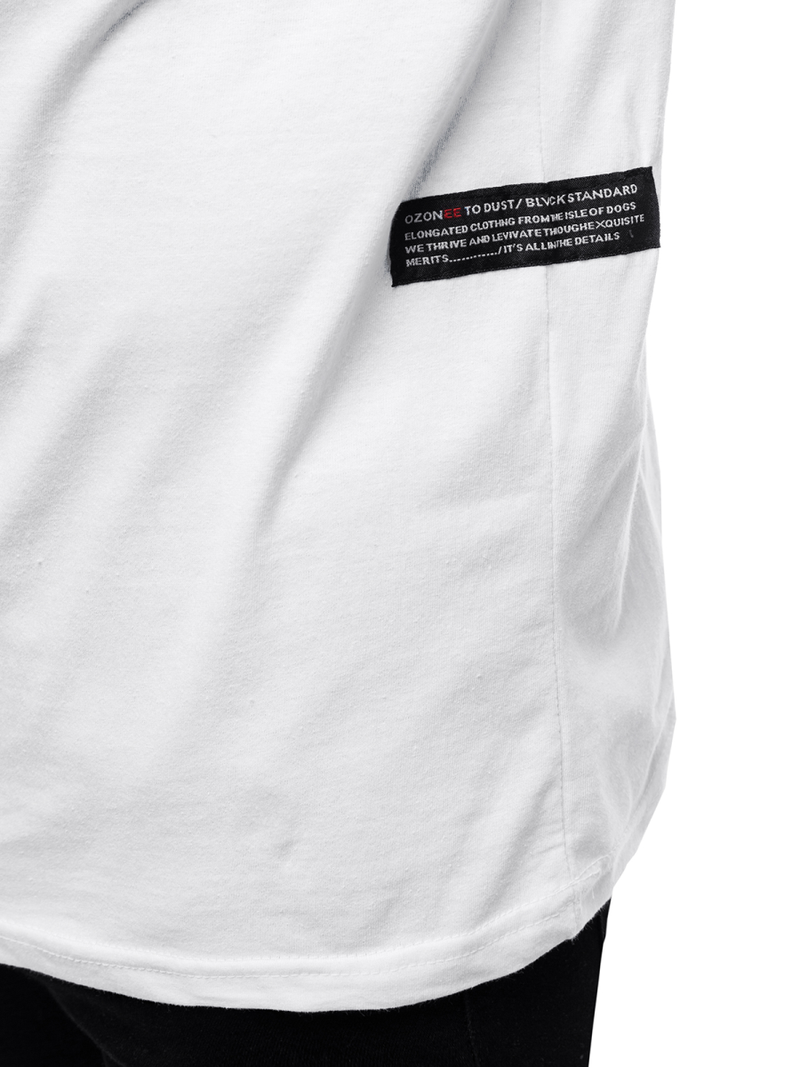 Balti vyriški marškinėliai ilgomis rankovėmis OZONEE O/1292Z