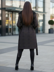 Juodi moteriškas paltas OZONEE JS/53M5200/1Z