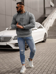 Grafitinis vyriškas džemperis OZONEE JS/8B1361/5