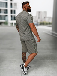 Tamsiai-pilkas vyriškas trumpas sportinio kostiumo komplektas OZONEE O/QQ1608AB