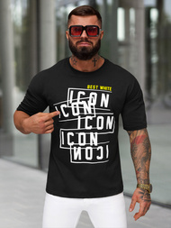 Juodi vyriški marškinėliai OZONEE JS/8B1366/3