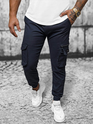 Granatiniai vyriškos chino jogger stiliaus kelnės OZONEE NB/MP0201BS
