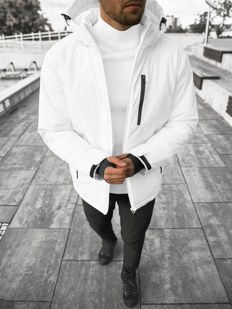 Žieminė Balta vyriška striukė OZONEE JS/HH011/45Z