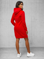 Raudonas moteriškas džemperis su gobtuvu OZONEE JS/YS10005/18Z