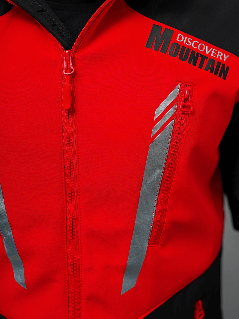 Juodai-raudona vyriška softshelte striukė OZONEE JS/HH022/1CZ