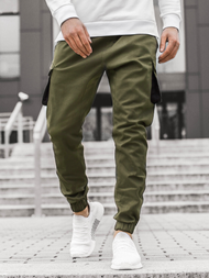 Žalios vyriškos jogger stiliaus kelnės OZONEE A/705