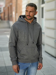 Grafitinis vyriškas džemperis su gobtuvu OZONEE JS/8B1773/5