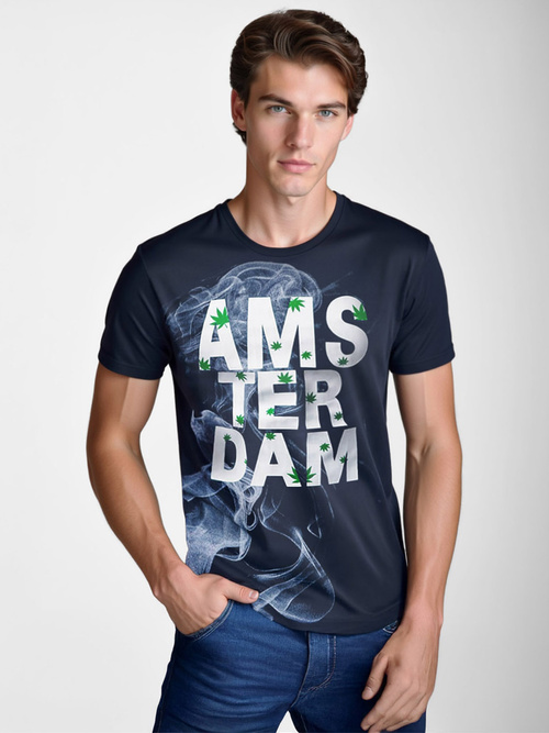 Granatinis vyriški marškinėliai OZONEE O/T128/25Z