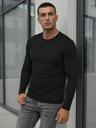 Juodi vyriški marškinėliai ilgomis rankovėmis OZONEE JS/DB71/1
