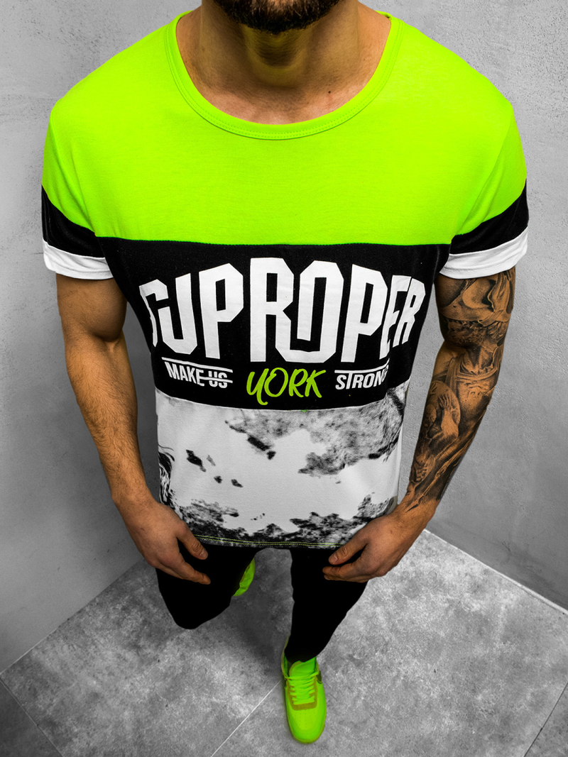 Žali vyriški marškinėliai OZONEE JS/KS1974Z