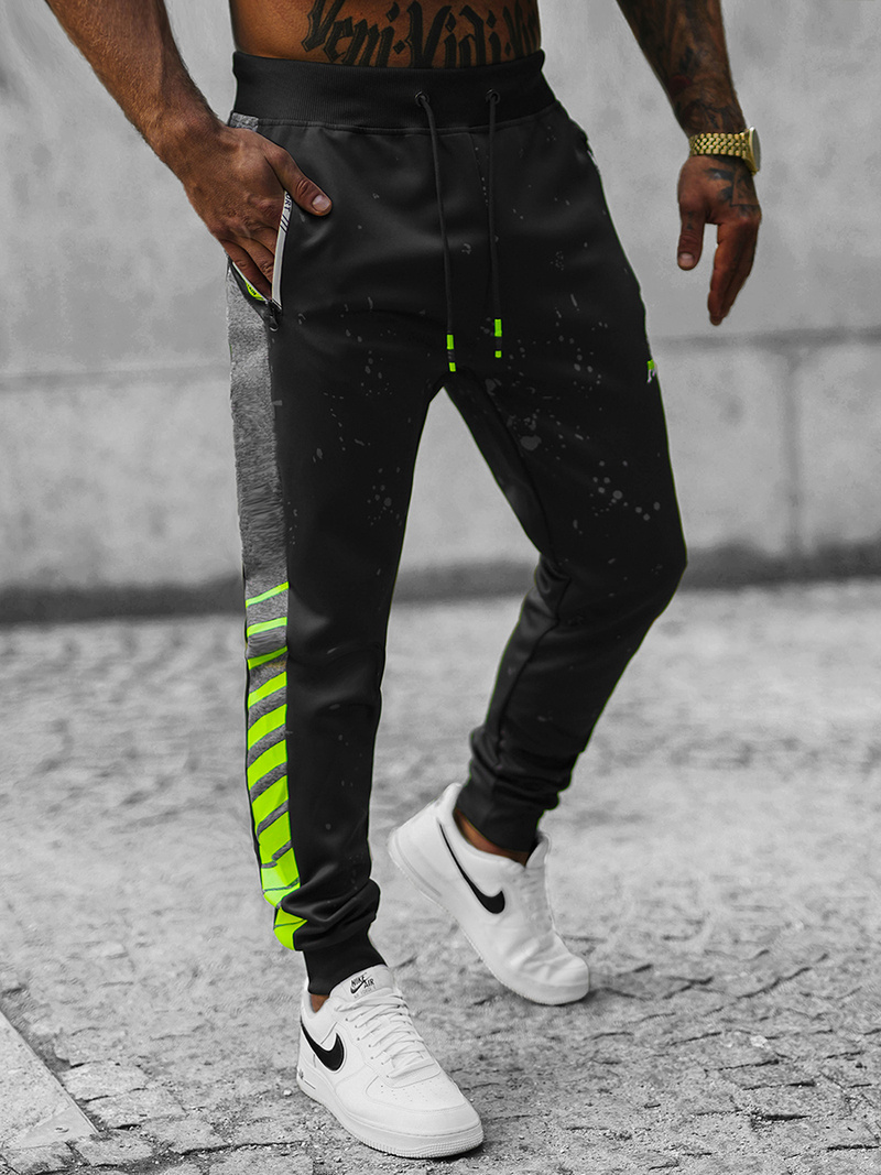 Juoda vyriškos sportinės kelnės OZONEE JS/K10232Z