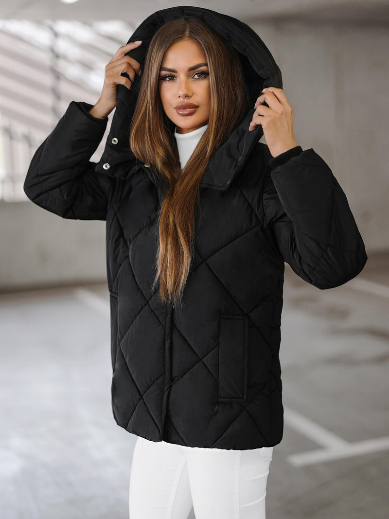 Juoda moteriška striukė OZONEE JS/5M3175/392Z