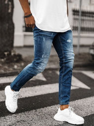 Mėlyni vyriškos stiliaus kelnės OZONEE NB/MP0005BZ