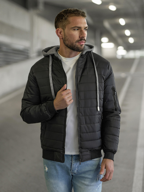 Juoda vyriška striukė OZONEE JS/8M985/392Z
