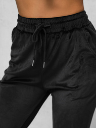 Juodas moteriškas veliūrinis sportinis kostiumas OZONEE JS/35C1612/3