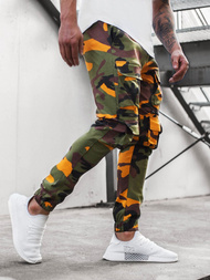 Geltonai-Rusvai žalsvos vyriškos chino jogger stiliaus kelnės OZONEE G/2787