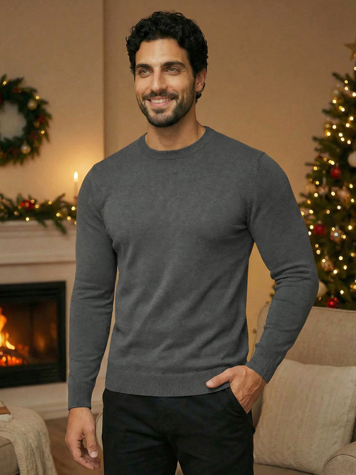 Grafitinis vyriškas megztinis OZONEE NB/MMB602/3Z