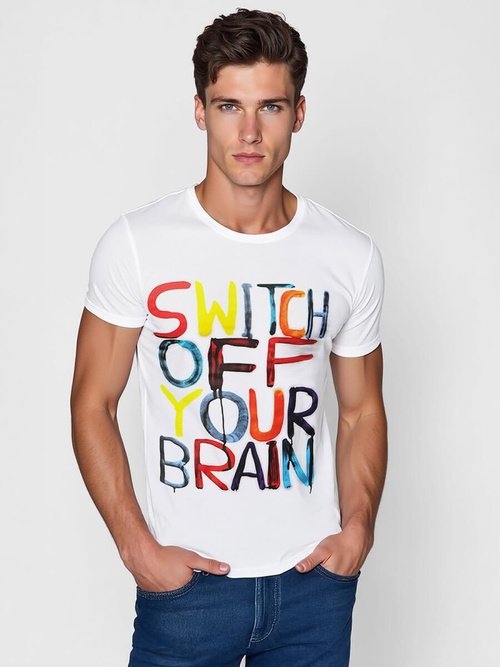 Balti vyriški marškinėliai OZONEE O/T125/1Z