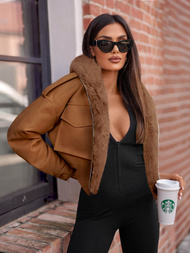 Ruda Moteriška Odinė Striukė OZONEE O/G125