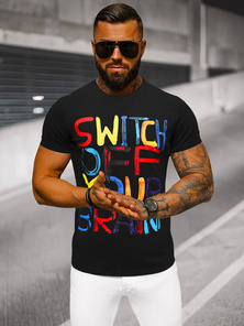 Juodi vyriški marškinėliai OZONEE O/T125/3Z