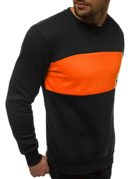 Juodai-Oranžinis vyriškas džemperis OZONEE JS/2010