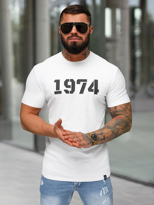 Baltas vyriški marškinėliai OZONEE NB/MT3130