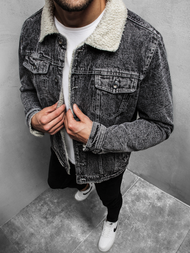 Juoda vyriška džinso striukė OZONEE JB/JP1160Z