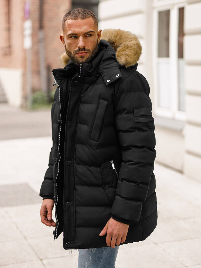 Juodi vyriška žieminė striukė OZONEE JS/5M3122/392Z