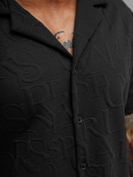 Juodas vyriški marškiniai trumpomis rankovėmis OZONEE O/B2256