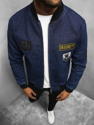 Granatinė vyriška džinso striukė OZONEE NB/MJ509B