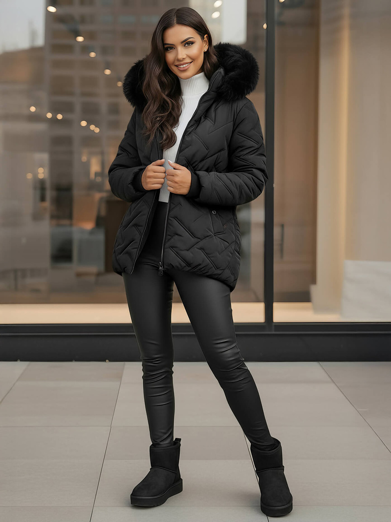 Juoda moteriška striukė OZONEE JS/16M9296/392Z