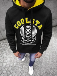 Juodi vyriškas džemperis su gobtuvu OZONEE JS/Y10036