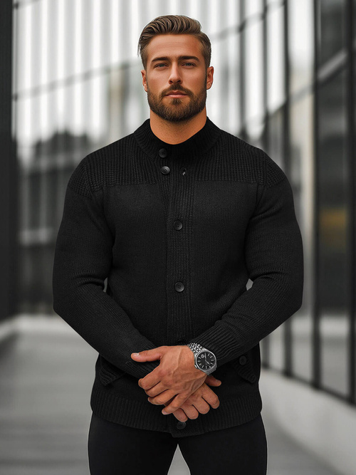 Juodas vyriškas megztinis OZONEE NB/MM6011/4Z