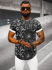 Juodi vyriški marškinėliai OZONEE O/P1347