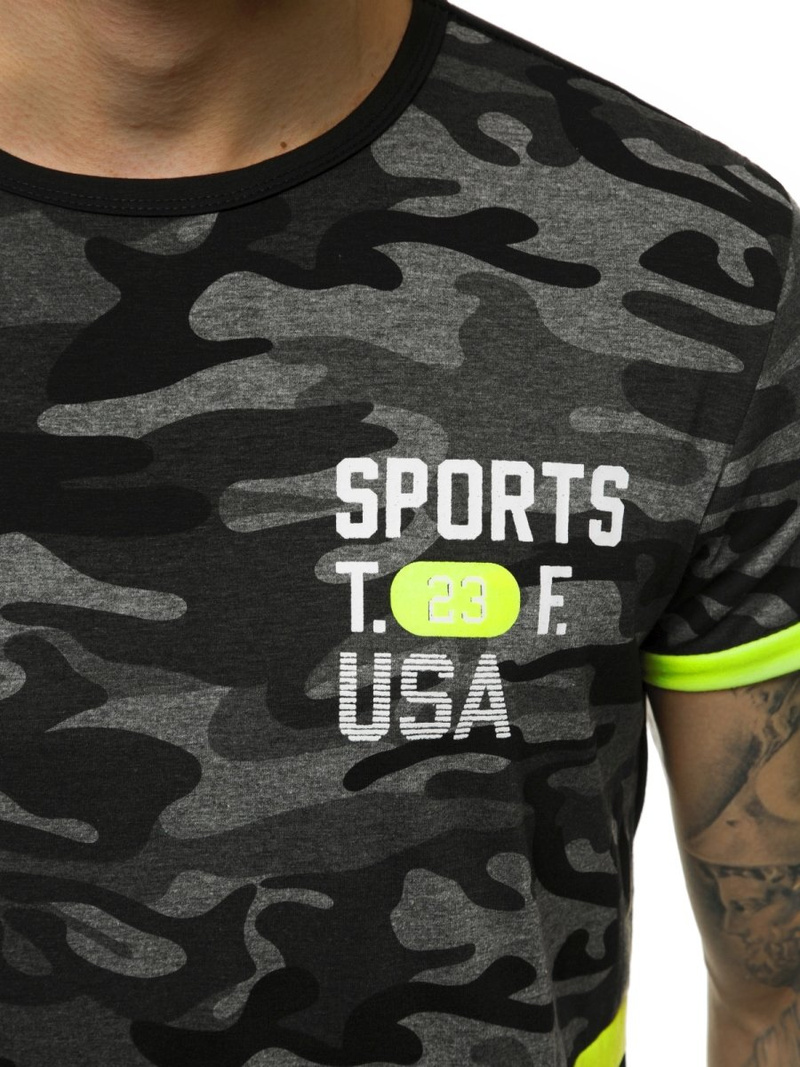 Juodi vyriški marškinėliai OZONEE JS/SS10982