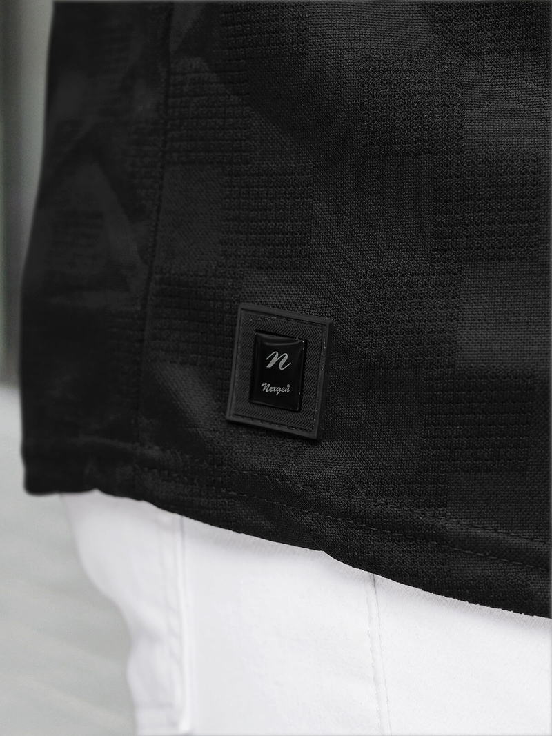 Juodi vyriški marškinėliai OZONEE O/QS11621